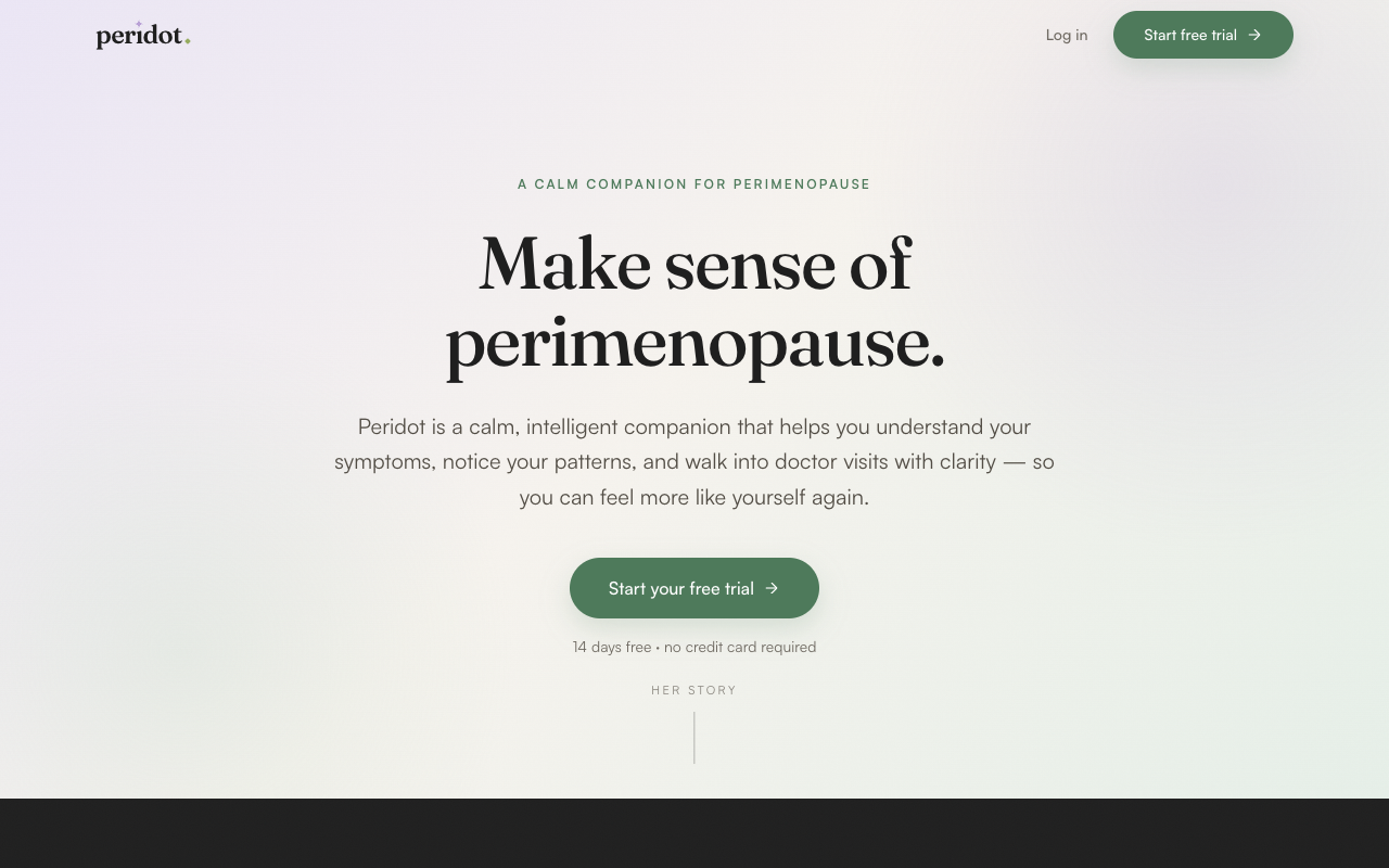Peridot home page on a laptop